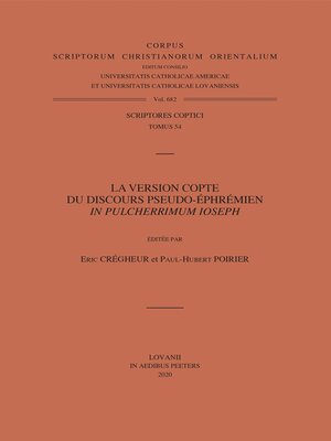cover image of La version copte du discours pseudo-ephremien In pulcherrimum Ioseph. T.